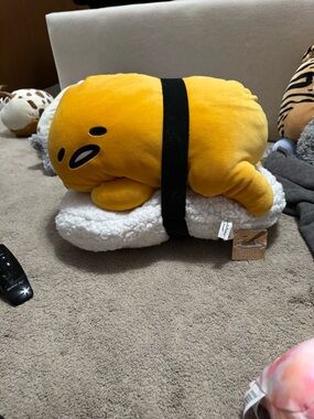 Gudetama Plush Sushi Pillow - Yellow & White